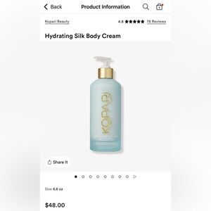 Kopari hydrating silk body cream